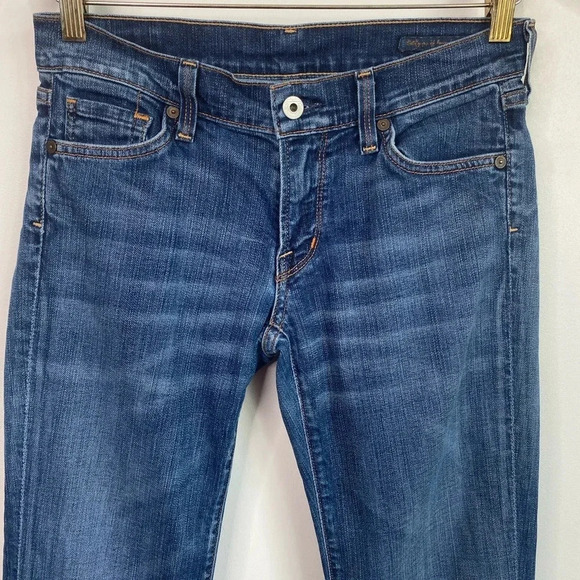 Citizens of Humanity Y2K Low Rise Flare Embroidered Pocket Dark Wash Jeans - Picture 9 of 16